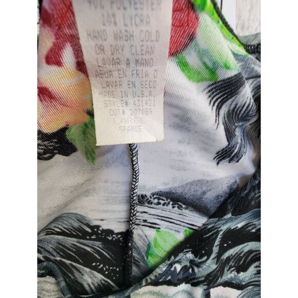 Vintage Diamonds Hawaiian Floral Short Sleeve Maxi Dress Large Tropical Summer - Picture 4 of 8